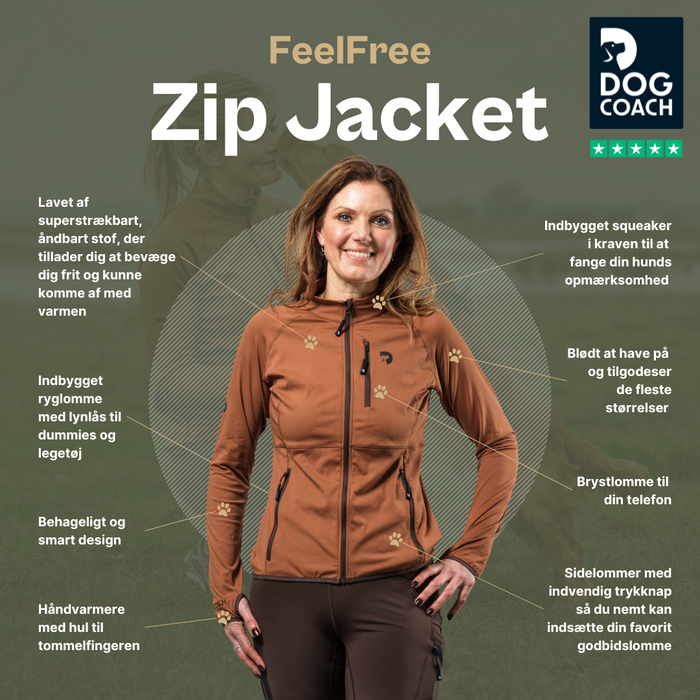 FeelFree Dog Walker Zip Jacket | Sort | Musli