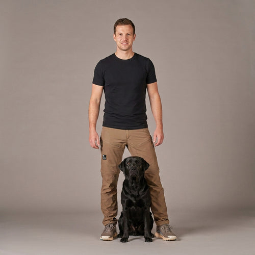 Unisex 2-in-1 Zip-Off Skalbukser I Mocca I Normal længde I Trine I Mand